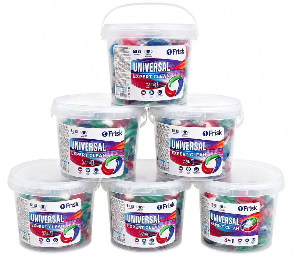 Frisk Universal Expert Clean 3in1 – Capsule Detergent Rufe, 50 Spălări