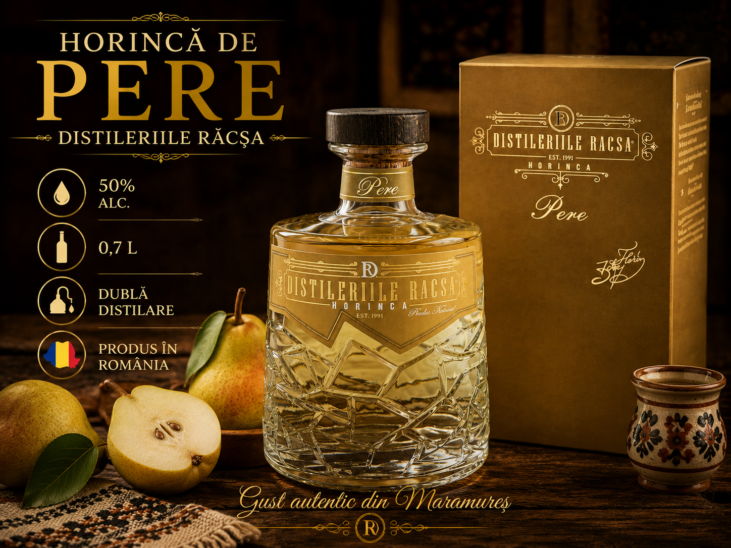 Horincă de Pere Distileriile Racșa – 0,7 L, 50%
